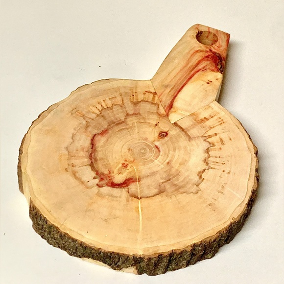 Raw Edge Live Wood Hand Crafted FLAMING BOX ELDER Handled Hot Pot Pad - Picture 9 of 14